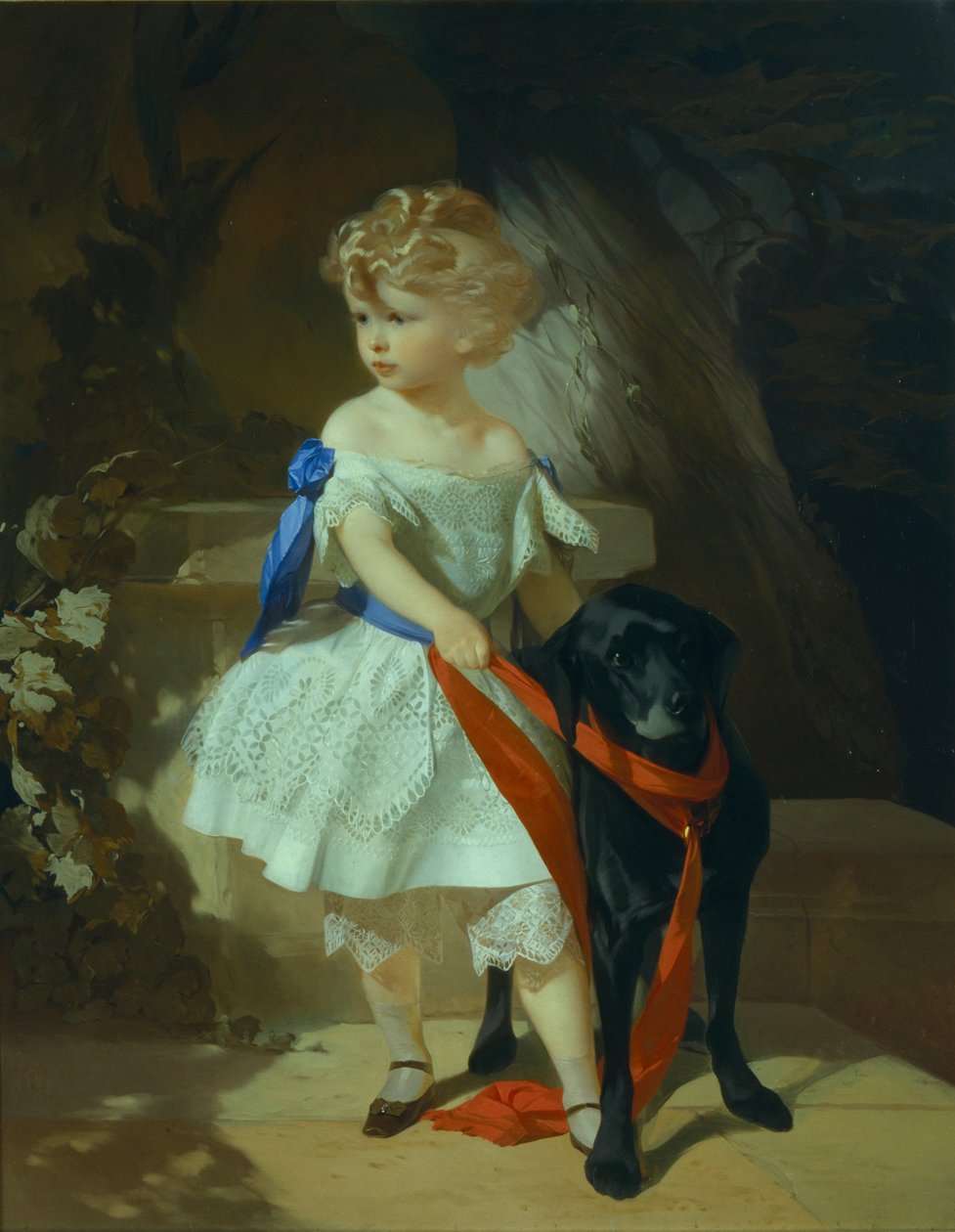 Dívka se psem, 1860 od Ivan Kosmich Makarov