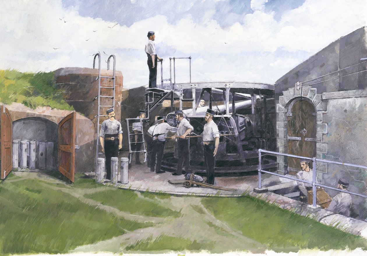 Dělová pošta, hrad Pendennis, Cornwall, 19. století, 1998 od Ivan Lapper