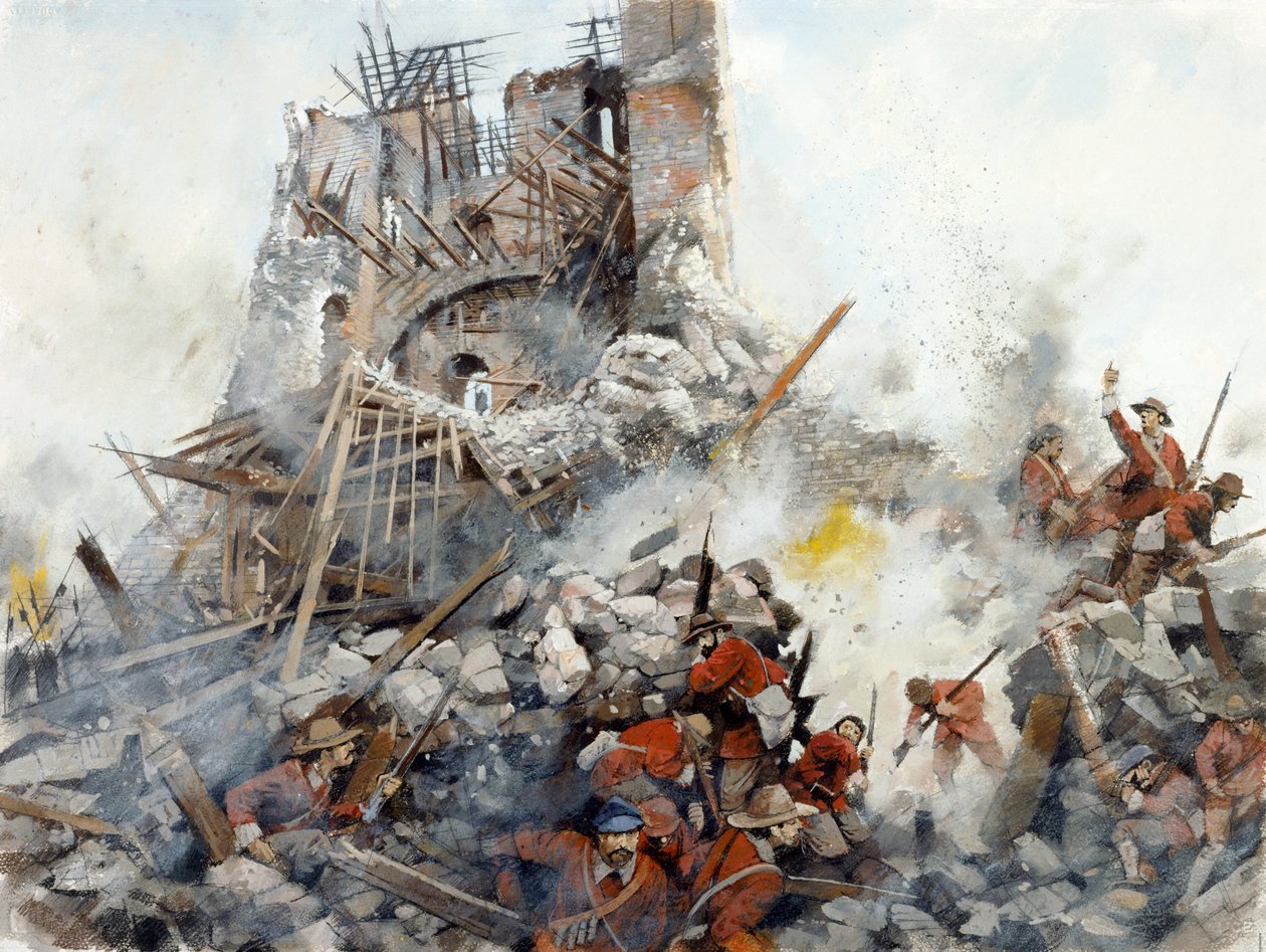 Zničení pevnosti, anglická občanská válka, hrad Scarborough, 1645, c1990-2010 od Ivan Lapper