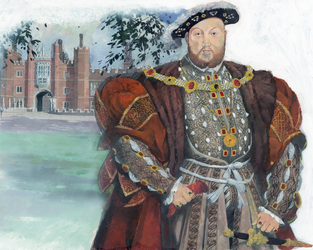 Anglický král Jindřich VIII., podle portrétu Jindřicha od Hanse Holbeina mladšího, Velká Británie od Ivan Lapper
