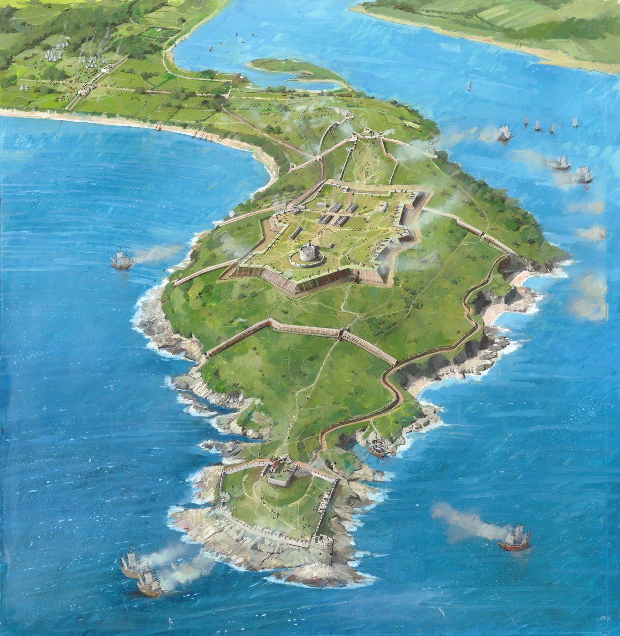 Hrad Pendennis během obléhání 1646, c1990-2010 od Ivan Lapper