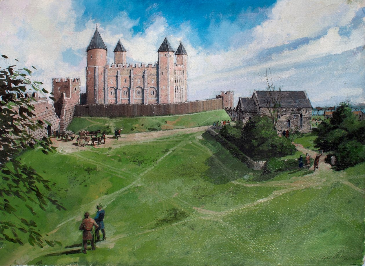 Rekonstruovaný pohled na londýnský Tower kolem roku 1100 od Ivan Lapper
