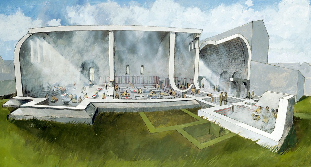 Lázeňský dům ve Wroxeter Roman City, c2. století, c1990-2010 od Ivan Lapper