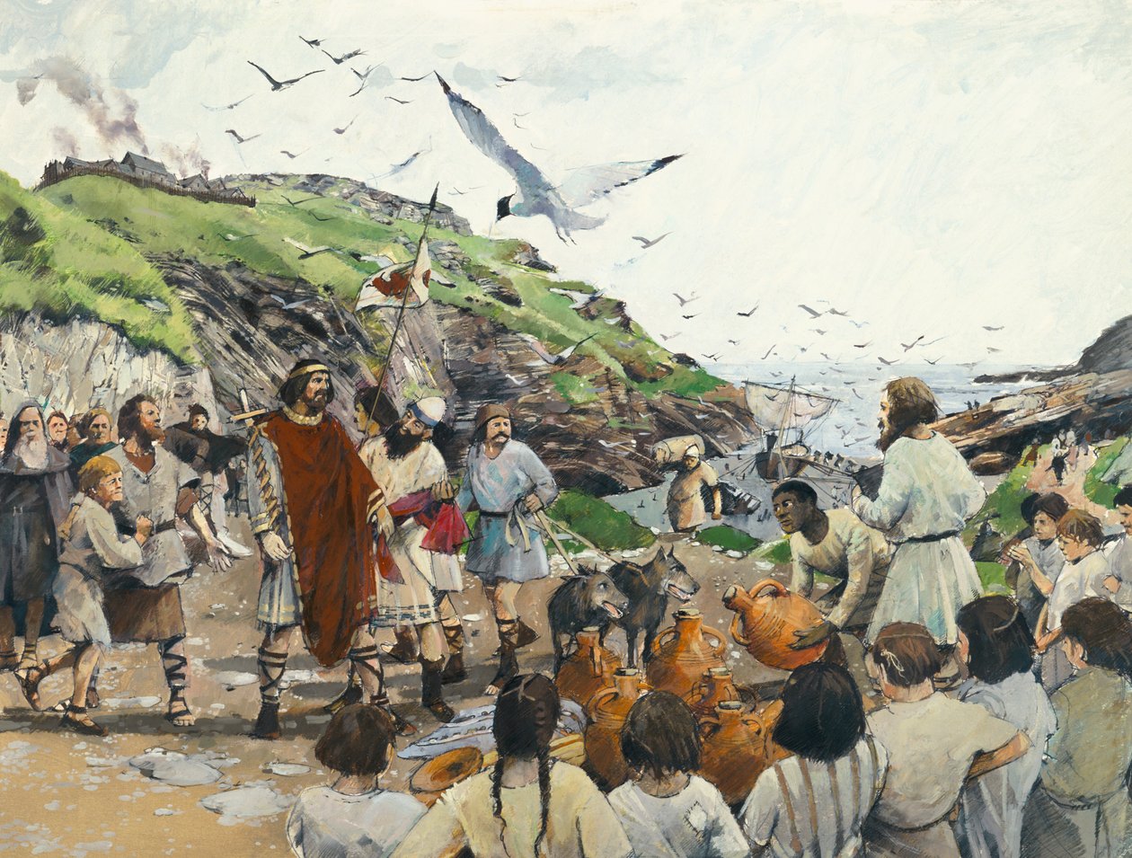 Tintagel Castle Legendární místo narození krále Artuše, Cornwall, temný věk, 1994. od Ivan Lapper