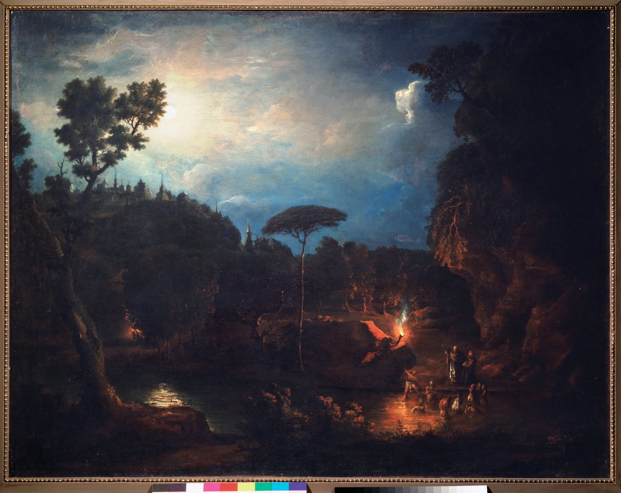 Le bapteme secret (Tajný křest) - Christianizace Kyjevské Rusi (9.-13. století) - Obraz Ivana Michajloviče Tankova (Tonkova) (1740-1799), olej na plátně od Ivan Michailovich Tankov