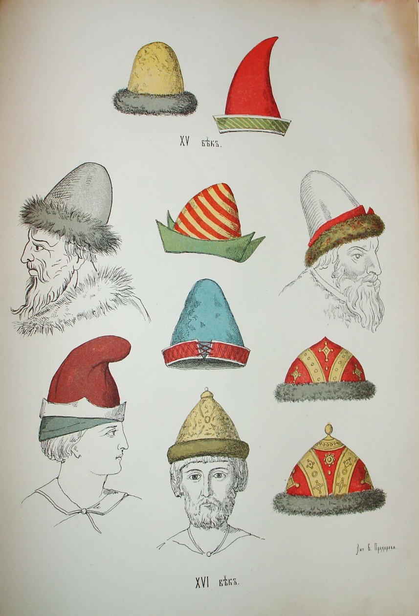 Ruské pokrývky hlavy 15. a 16. století, 1850-1852 od Ivan Mikhaylovich Snegirev