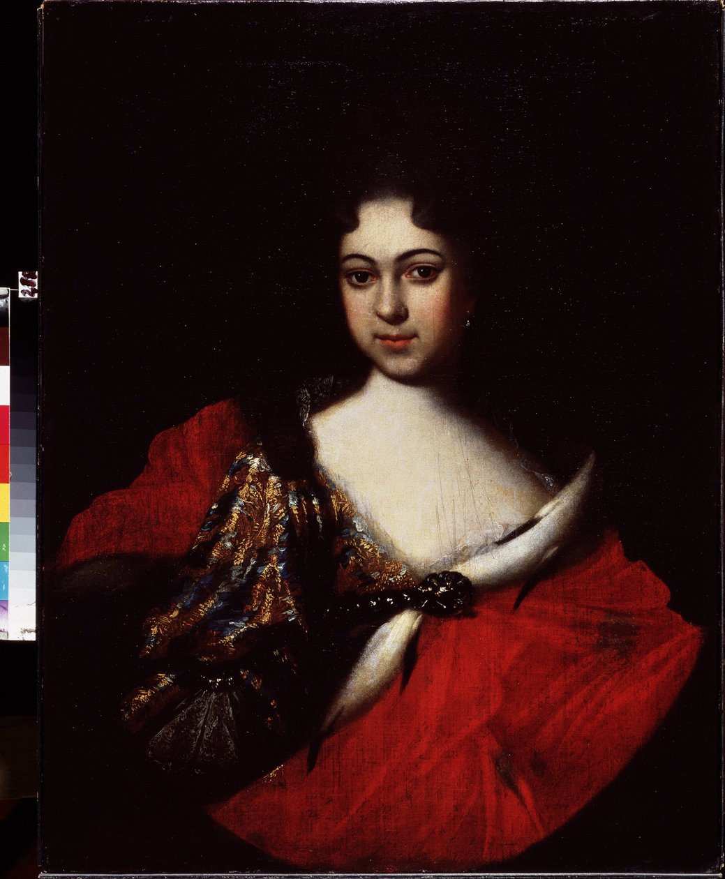 Portrét císařovny Praskovie Ivanovny (1694-1731), neteře Pierra I Le Grand (1672-1725) a dcery Ivana V. (1666-1696). (Portrét Tzarevny Praskovje Ivanovny, neteře Petra Velikého). Peinture de Ivan Nikitich Nikitin (Nikitine) (verze 1680-apre od Ivan Nikitich Nikitin