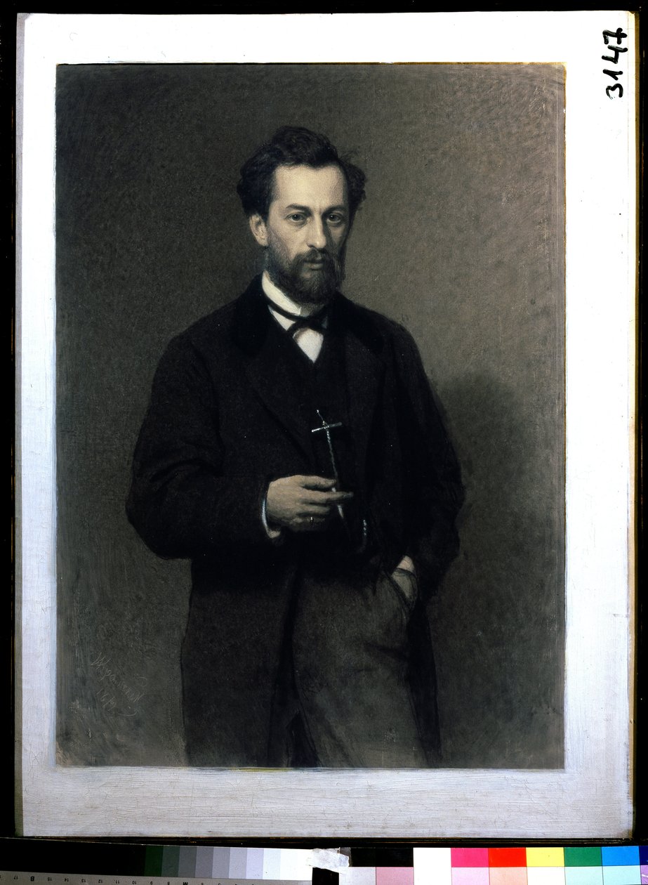 Portrét umělce Michaila Konstantinoviče Klodta barona von Jurgensburg (Michail Clodt, Michael Konstantinow Clodt) (1832-1902) (Portrét umělce M.K.Clodta). Obraz Ivan Nikolajevič Kramskoj (1837-1887), olej na plátně od Ivan Nikolaevich Kramskoy