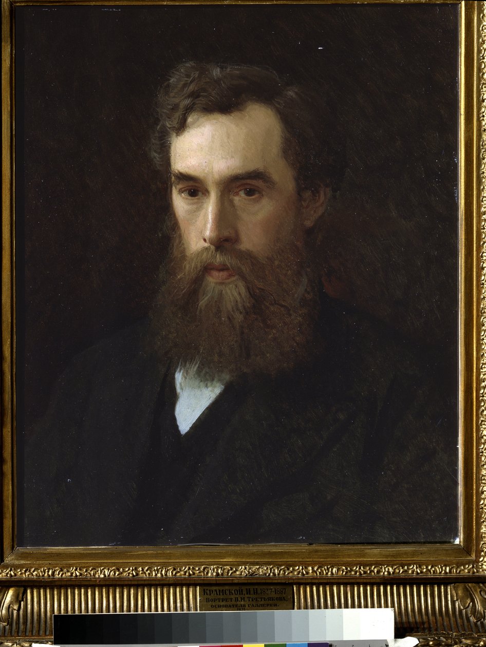 Portrét sběratele, ředitele a zakladatele Galerie umění Pavla Treťjakova (1832-1898). (Portrét sběratele, mecenáše a zakladatele galerie P. Treťjakova). Obraz Ivan Nikolajevič Kramskoi (1837-1887), olej na plátně od Ivan Nikolaevich Kramskoy