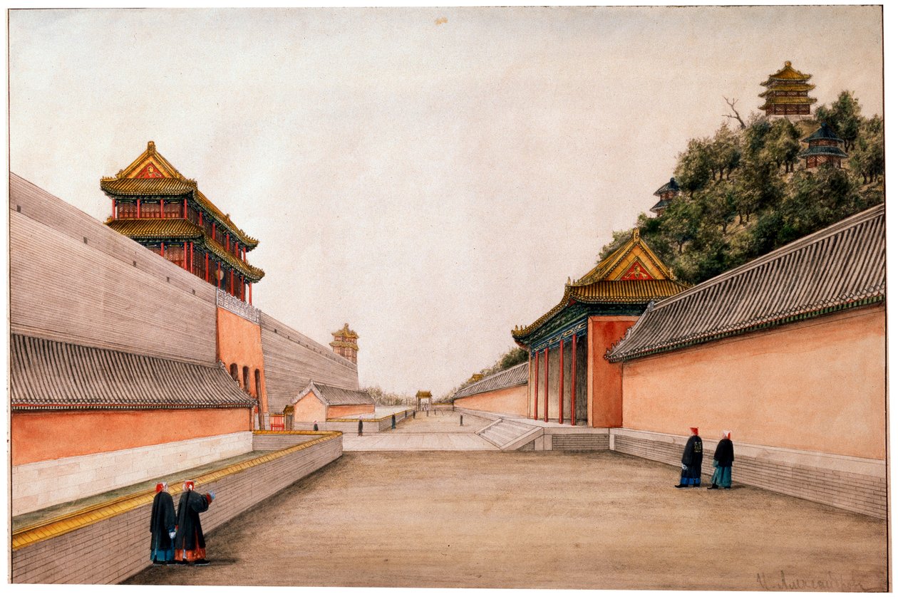 „Čínské skici, Zimní palác v Pekingu“, c1804-c1806 od Ivan Petrovich Alexandrov