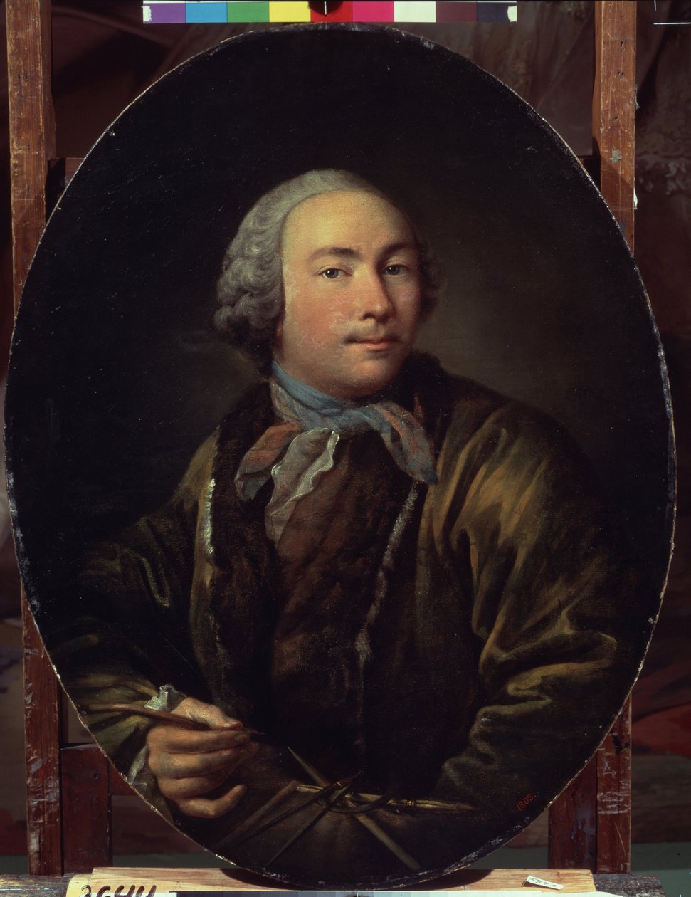 Autoportrét. Obraz Ivan Petrovič Argunov (Argunov) (1729-1802). Olej na plátně, 58,7 x 47,4 cm. Ruské umění, portrét 18. století. Státní Treťjakovská galerie, Moskva. od Ivan Petrovich Argunov