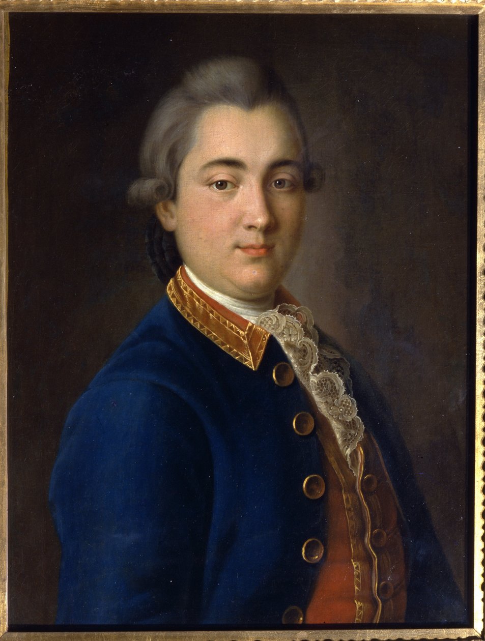 Portrét Borise Vladimiroviče Šeremetěva (1754-1811) v uniformě pluku jízdní gardy. (Portrét B. V. Šeremetěva v Uniformě pluku jízdní gardy). Obraz Ivan Petrovič Argunov (Argounov) (1729-1802), olej na plátně od Ivan Petrovich Argunov