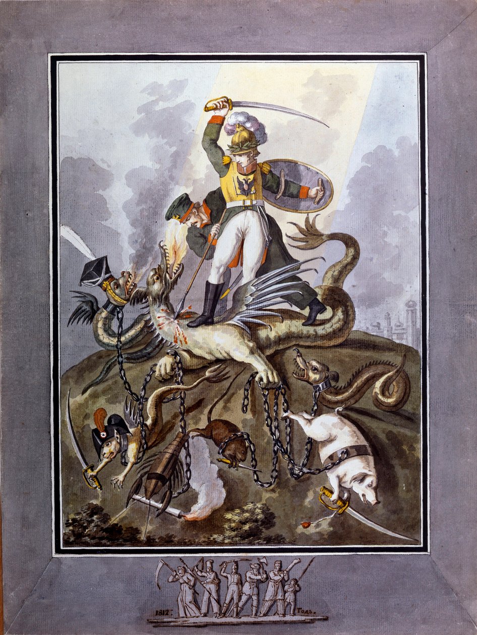 ""1812"": alegorie porážky armády Napoleona I. během ruského tažení (1812) - dílo Ivana Philippoviče Tupyleva (Toupyleva) (1758-1821) od Ivan Philippovich Tupylev