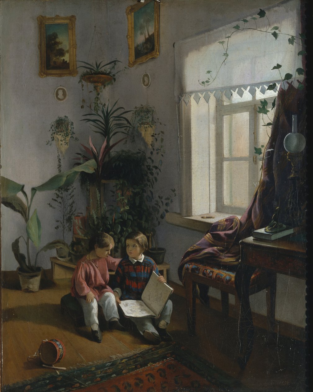 V pokoji. Mladí chlapci při pohledu na knihu, 1854 od Ivan Phomich Khrutsky