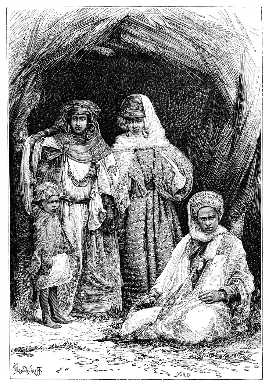 Khumir muž, žena a dítě, Severní Afrika, 1895. od Ivan Pranishnikoff
