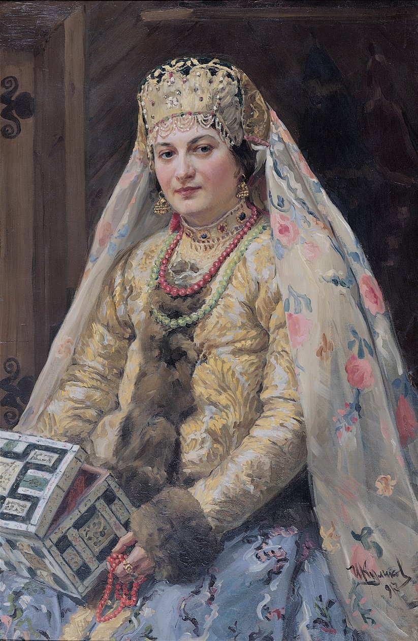 Portrét manželky umělců, 1917 od Ivan Semyonovich Kulikov