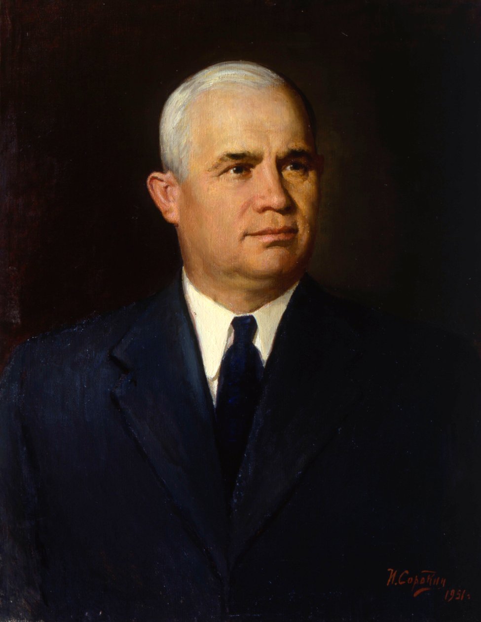 „Portrét politika Nikity Sergejeviče Chruščova“, 1951 od Ivan Semyonovich Sorokin