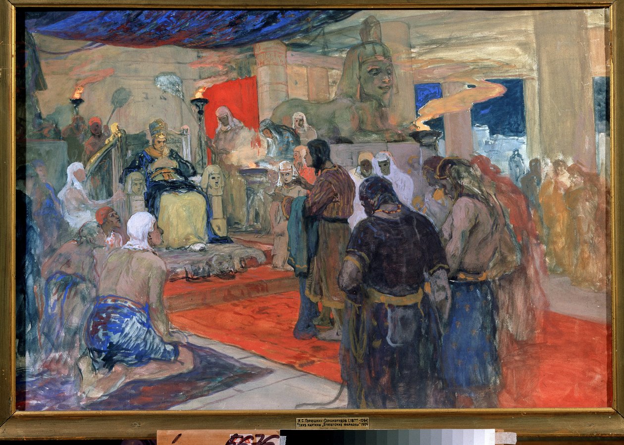 Egyptský starověk: "faraon před svým dvorem", kolem roku 1900 od Ivan Silych Goriuschkin Sorokopudov