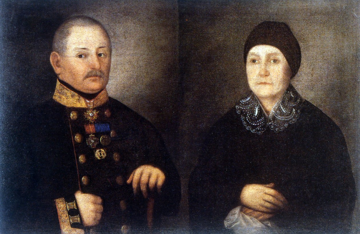 portrét majora Kroupianova a jeho manželky od Ivan Vasilievich Tarkhanov