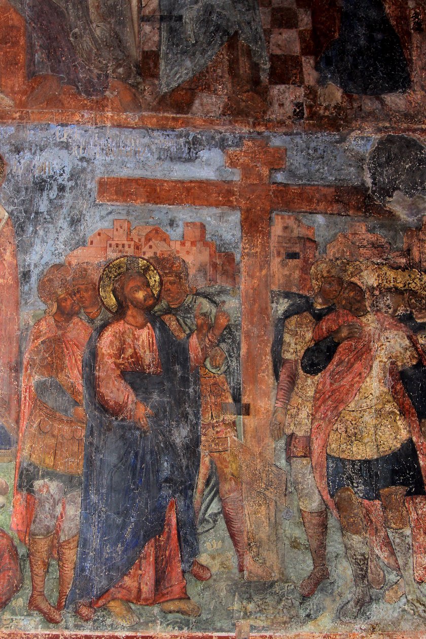 Freska v katedrále Panny Marie Znamení, Novgorod, počátek 18. století. od Ivan Yakovlevich Bakhmatov