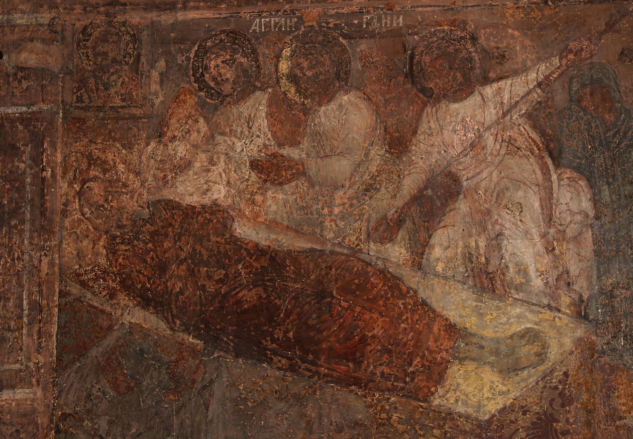 Freska v katedrále Panny Marie Znamení, Novgorod, počátek 18. století. od Ivan Yakovlevich Bakhmatov