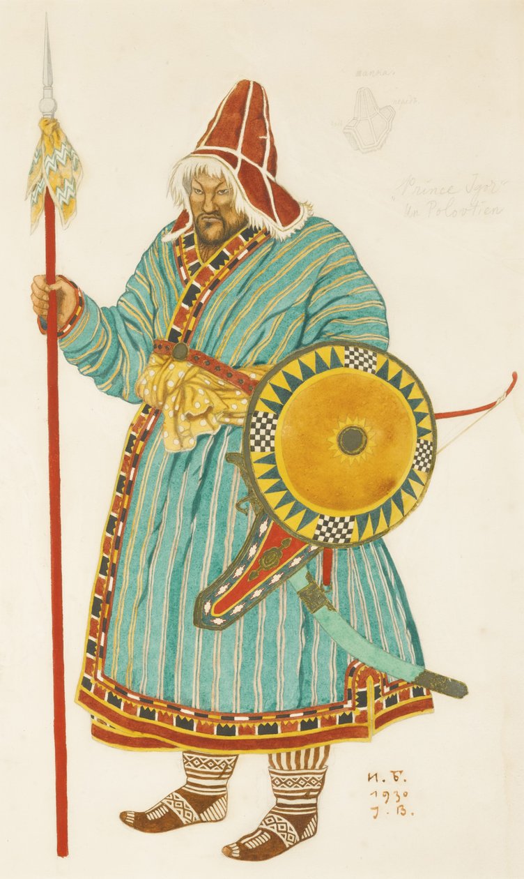 Kostýmní návrh opery Kníže Igor od A. Borodina, 1930 od Ivan Yakovlevich Bilibin