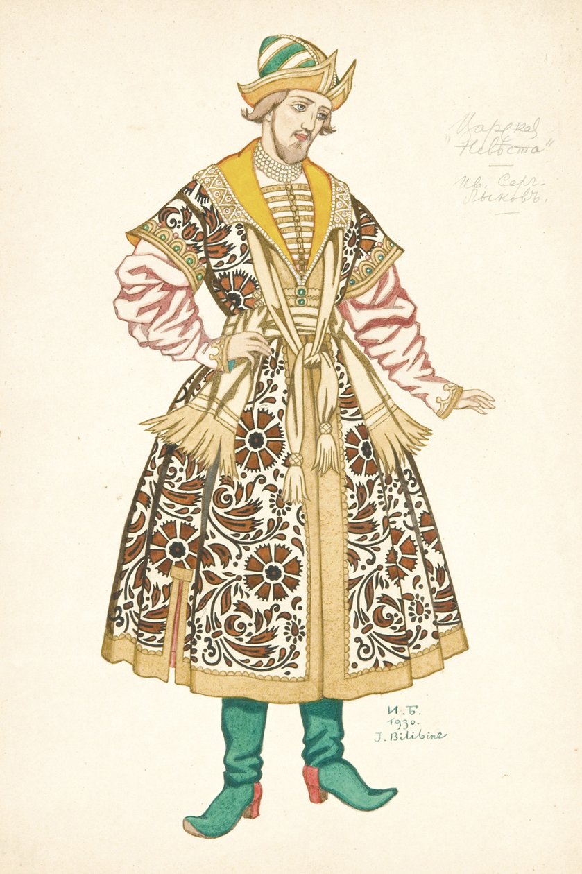 Kostýmní návrh opery Carská nevěsta N. Rimského-Korsakova, 1930 od Ivan Yakovlevich Bilibin