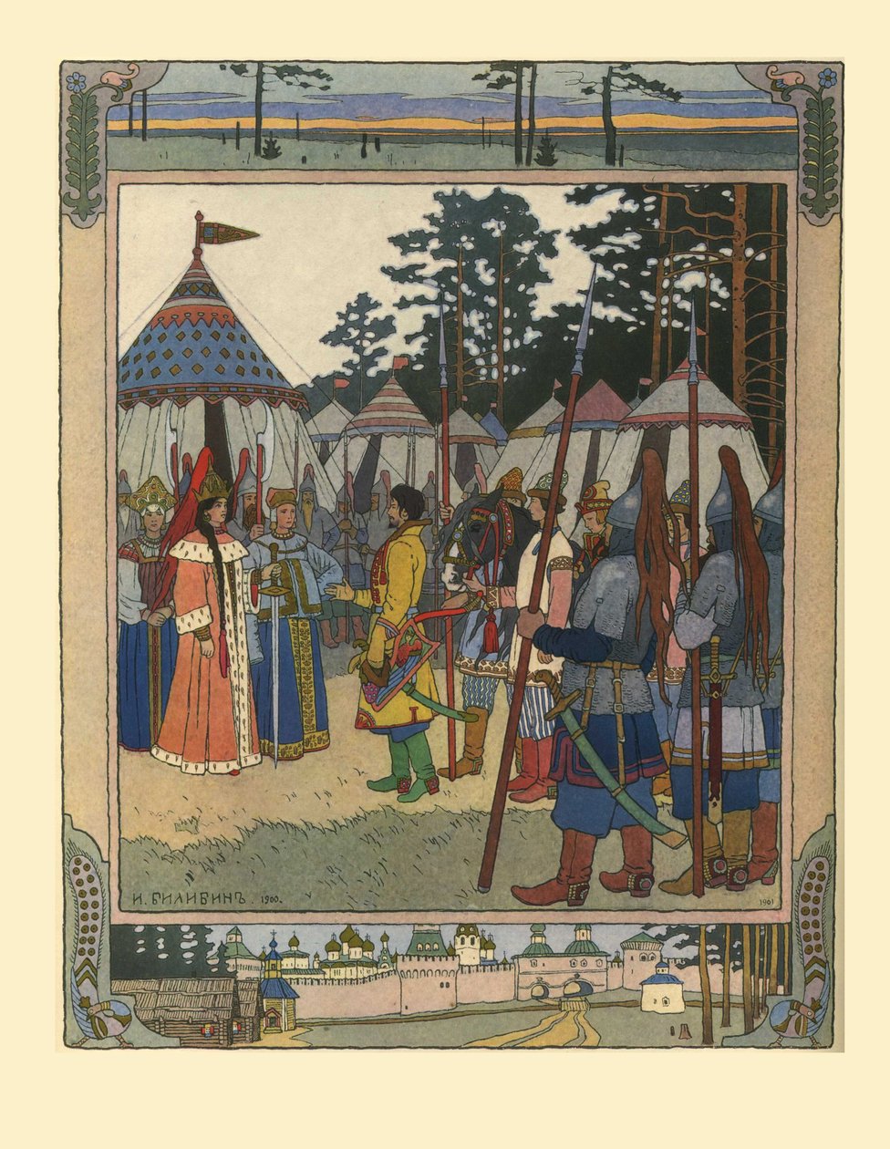 Ilustrace k pohádce Marya Morevna, 1901 od Ivan Yakovlevich Bilibin