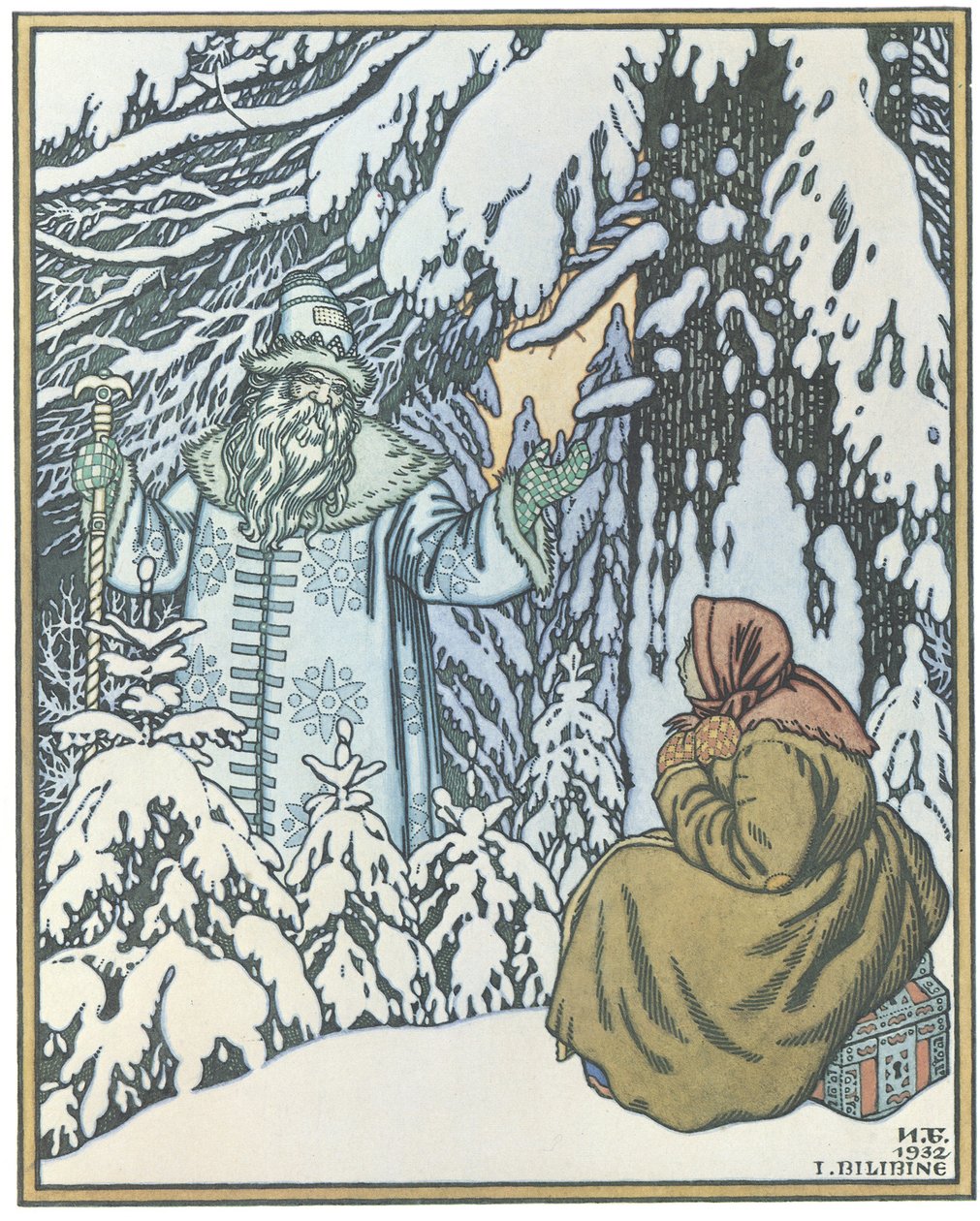 Ilustrace k pohádce Morozko, 1932 od Ivan Yakovlevich Bilibin