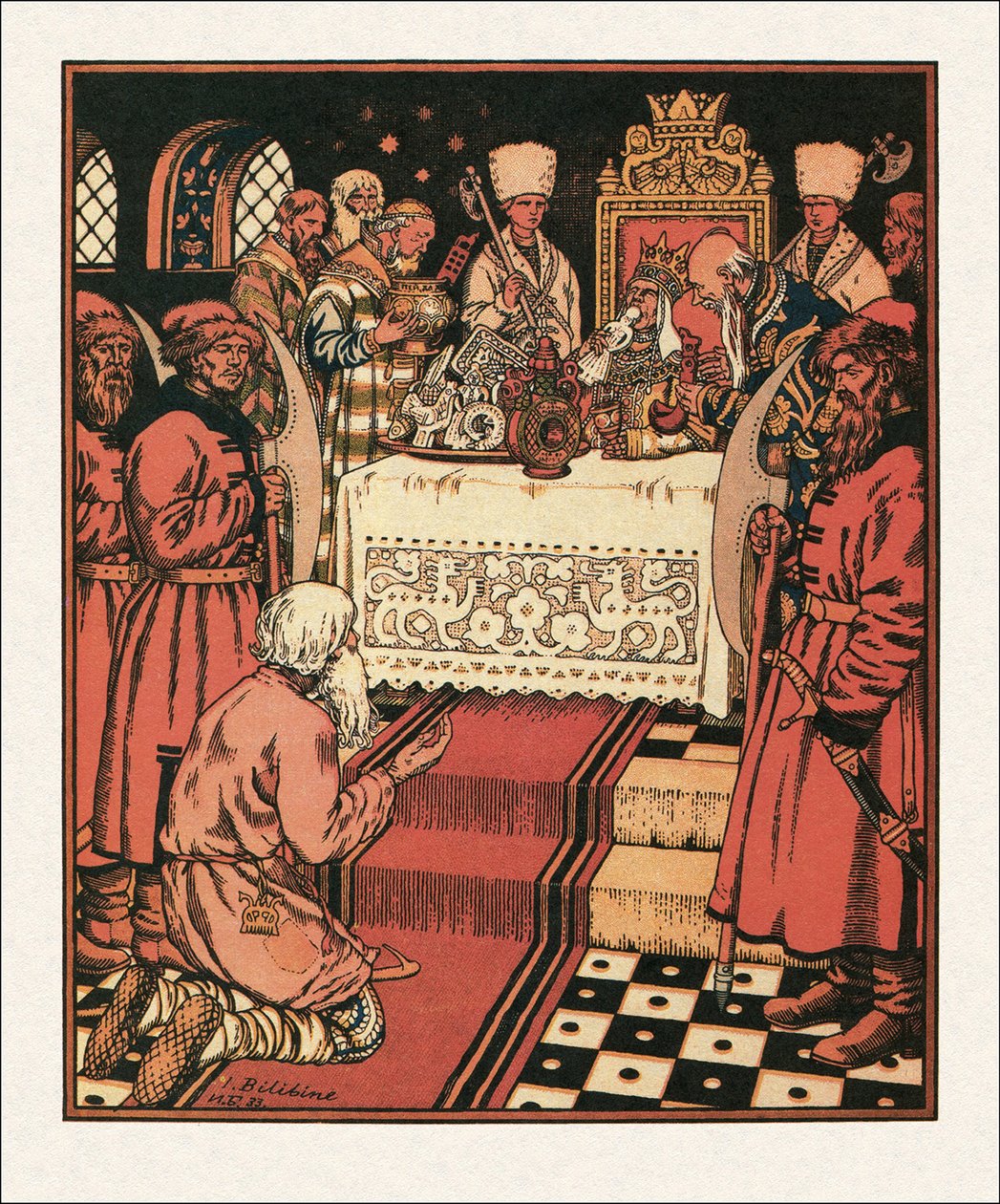 Ilustrace k Pohádce o rybáři a rybě, 1933 od Ivan Yakovlevich Bilibin