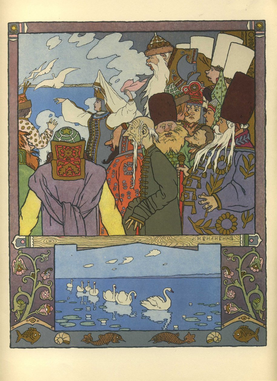 Ivan Tsarevich a žabí princezna, 1901 od Ivan Yakovlevich Bilibin
