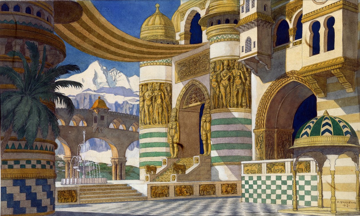 Scénický návrh k opeře Ruslan a Ludmila M. Glinky, 1913 od Ivan Yakovlevich Bilibin