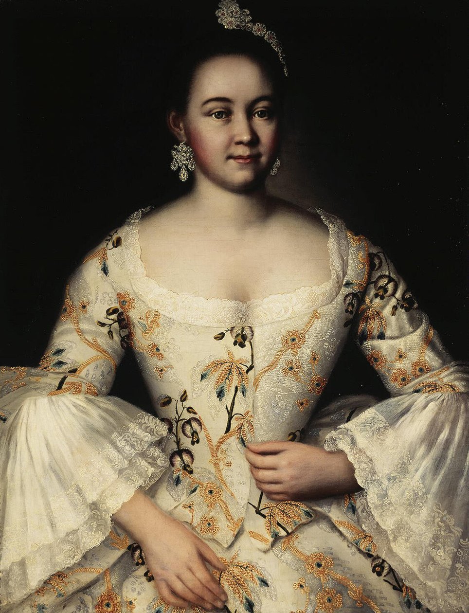 Portrét Stepanidy Yakovleva 1738-1781, po roce 1757 od Ivan Yakovlevich Vishnyakov