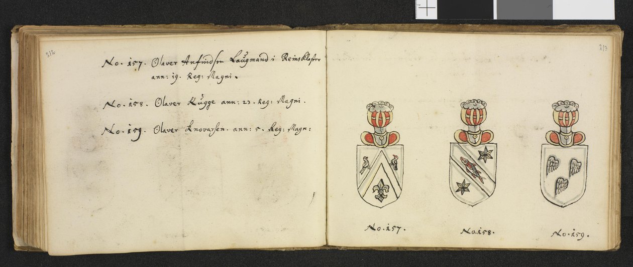 Ilustrace převzata ze soukromého archivu v Národní knihovně s názvem Insignia quædam virorum illustrium in Norvegia quodam habitantium od Iver Nielssøn Hirtzholm od Iver Hirtzholm