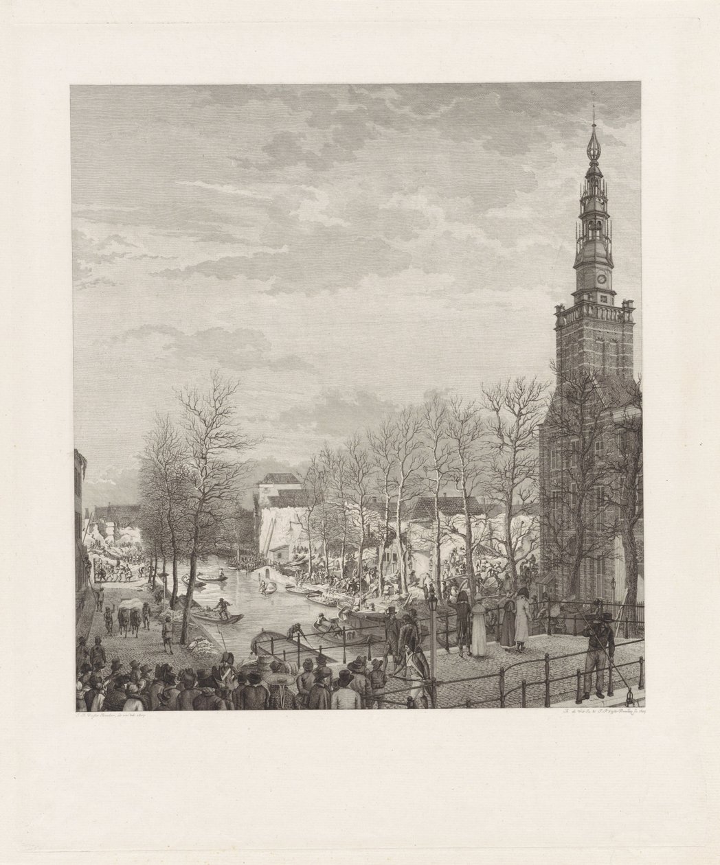 Devastace na Steenschuur po katastrofě střelného prachu v Leidenu, 1807 od Izaak Jansz. de Wit