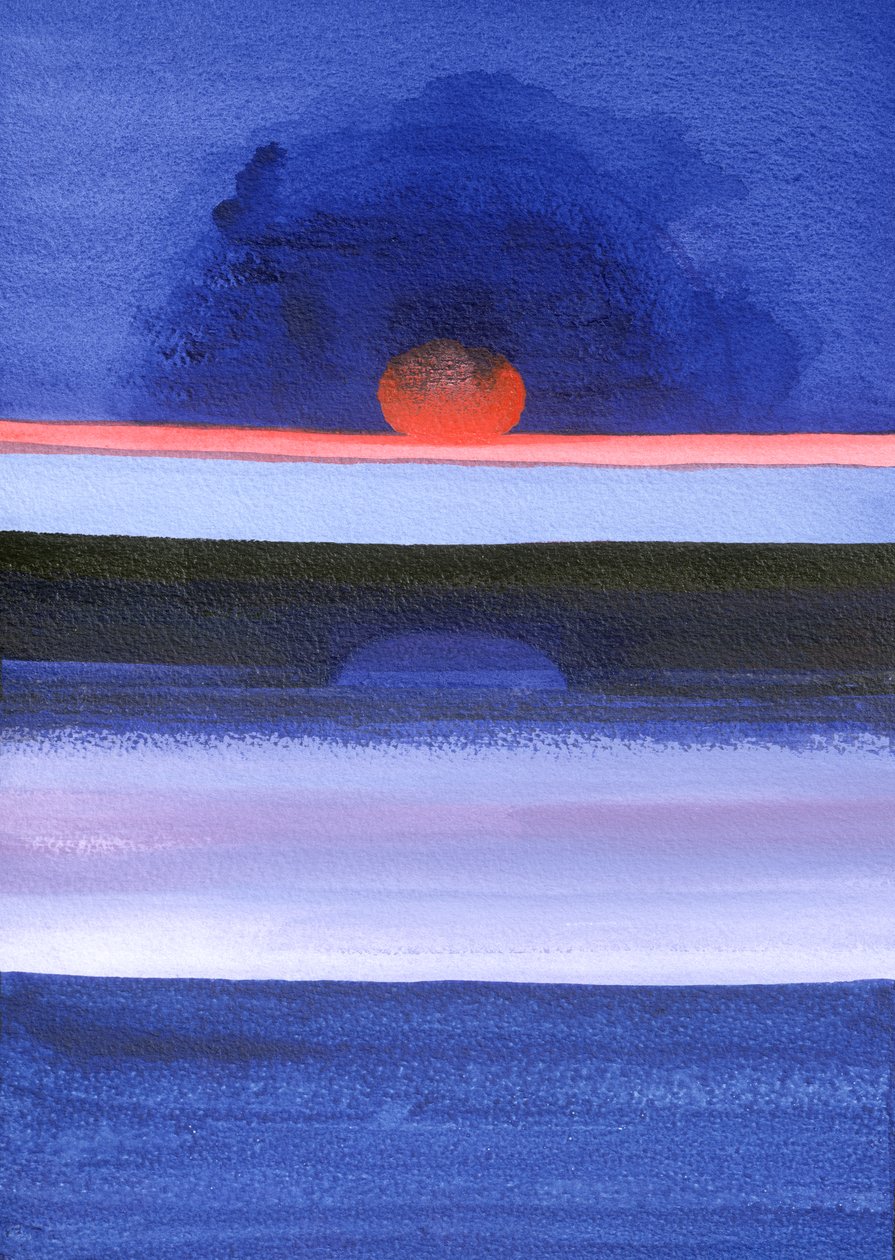 Seascape, Sunset, Helsinki, 1991 (akryl na plátně) od Izabella Godlewska de Aranda