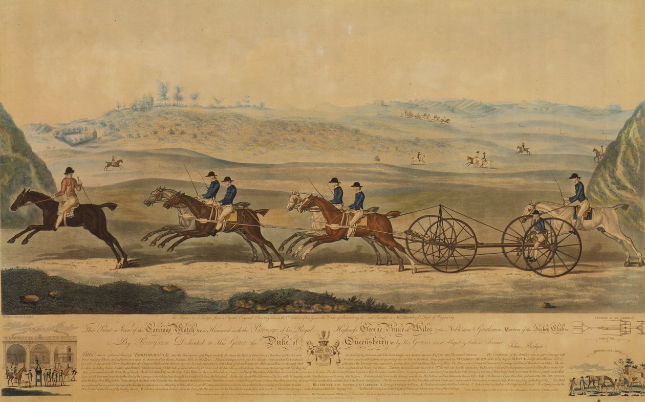 Pohled na zápas kočárů, 1789 od J. Bodger
