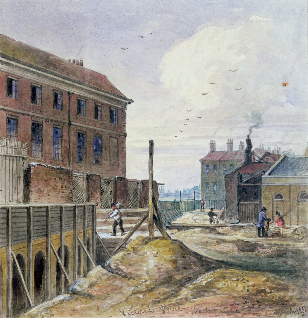 Vytvoření ulice Victoria Street, 1851 od J. Findley