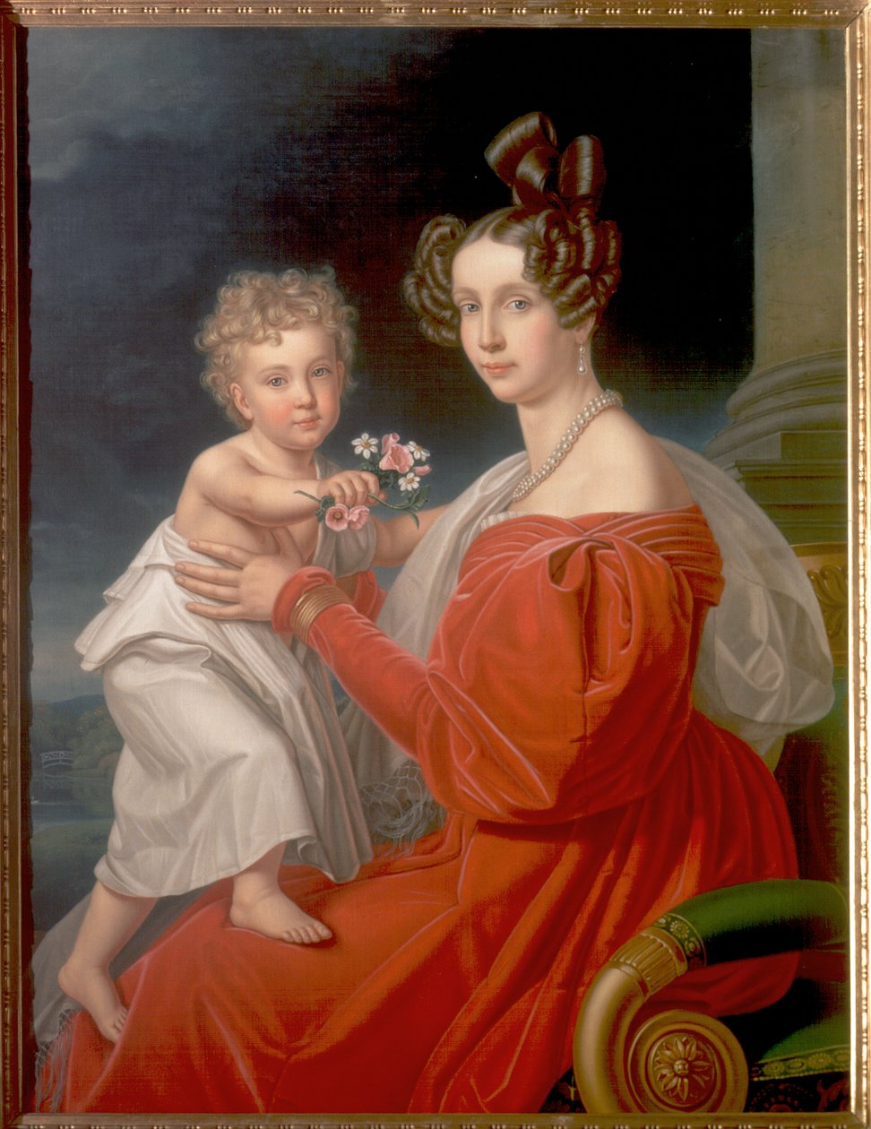 Arcivévodkyně Žofie Rakouská (1805-72) se svým dvouletým synem Františkem Josefem (1830-1916) (pozdější císař František Josef I. Rakouský) od J. K. Stiegler