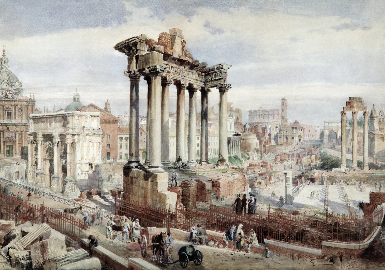 Forum Romanum, Řím, kolem roku 1870 od J. Martin