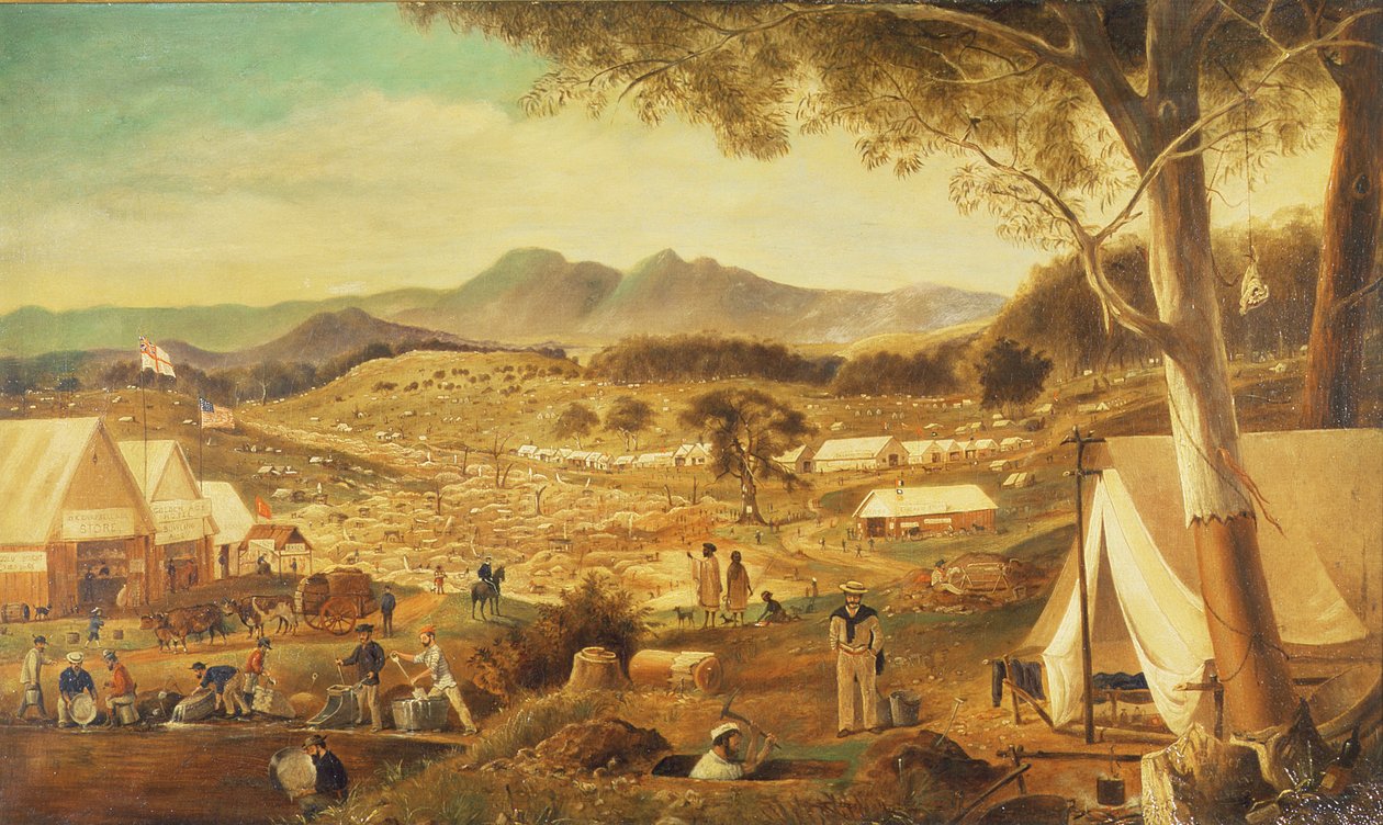 Těžba zlata, Ararat, 1853 od J Roper