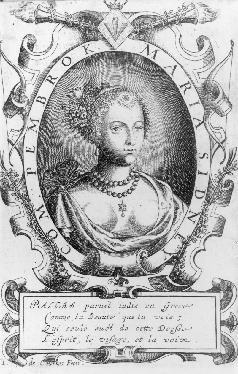 Portrét Mary Sidney, hraběnky z Pembroke (nar. 1561) od J. de Courbes