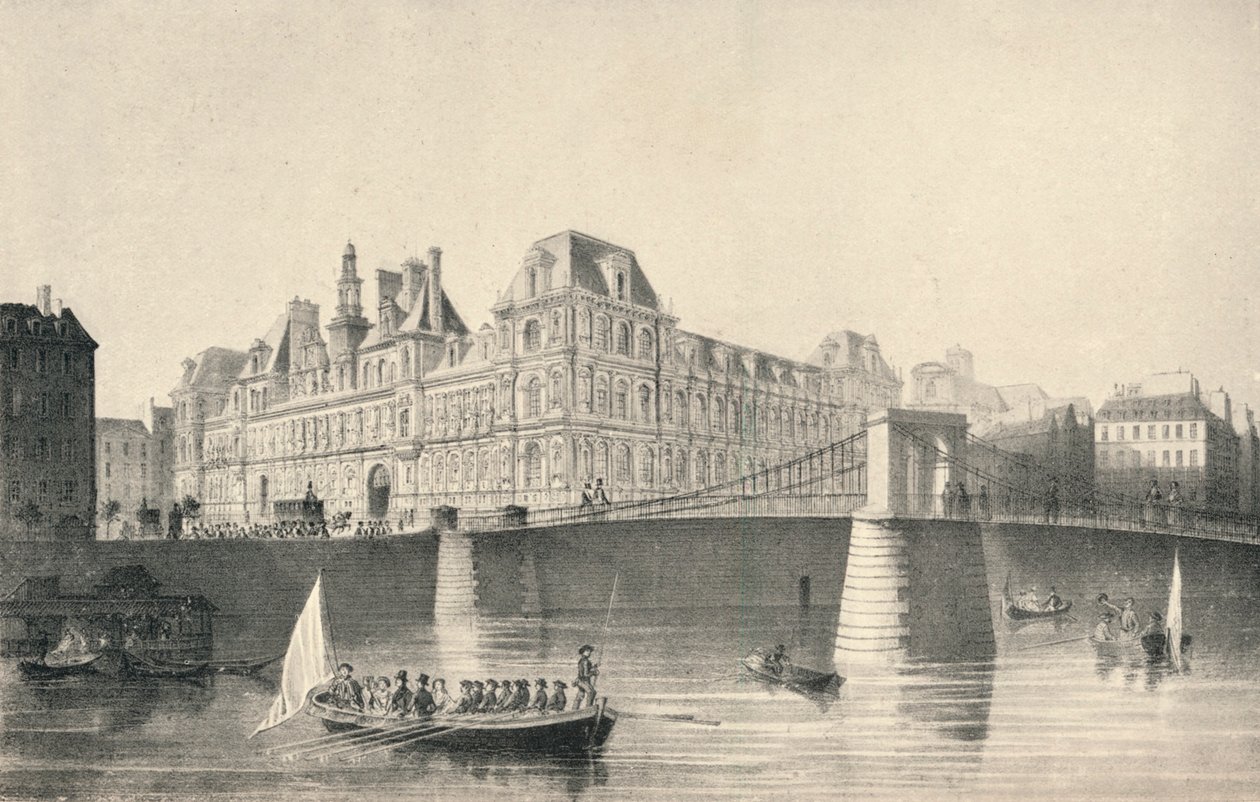 Pohled na Hotel de Ville a Pont dArcole, 1915 od J.B. Arnout