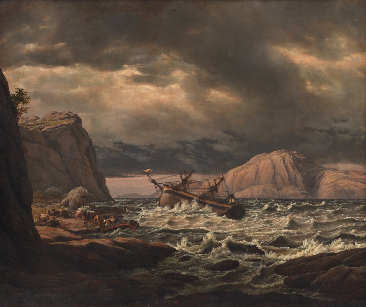 Ztroskotání na pobřeží Norska od Johan Christian Dahl