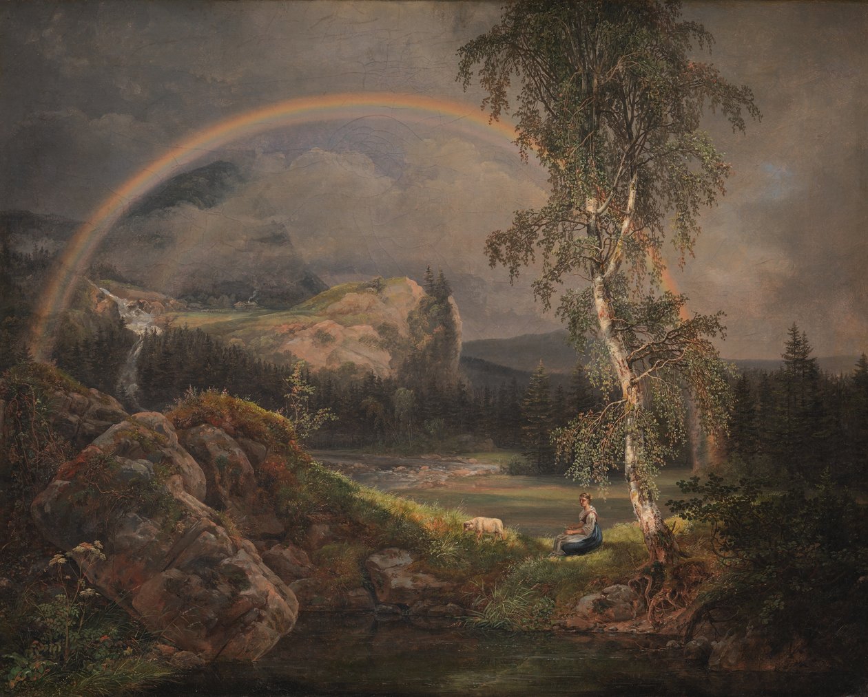 Norská krajina s duhou od Johan Christian Dahl