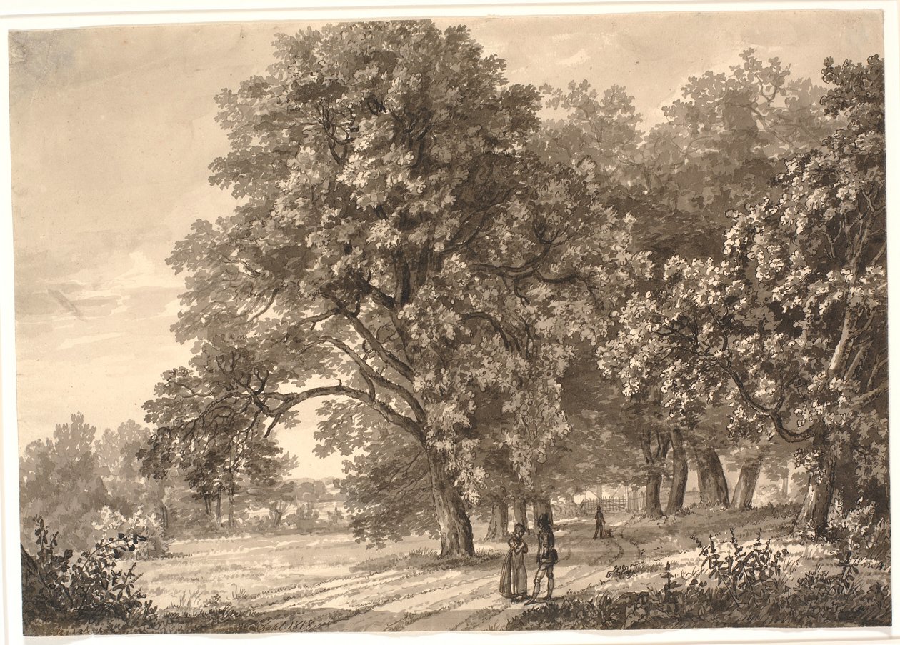 Pohled na silnici v lese poblíž Sorø, Zéland od Johan Christian Dahl