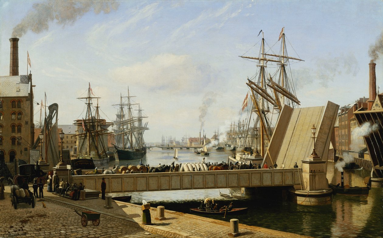 Pohled na Kodaň s Knippelsbro, 1882 od J.E. Carl Rasmussen