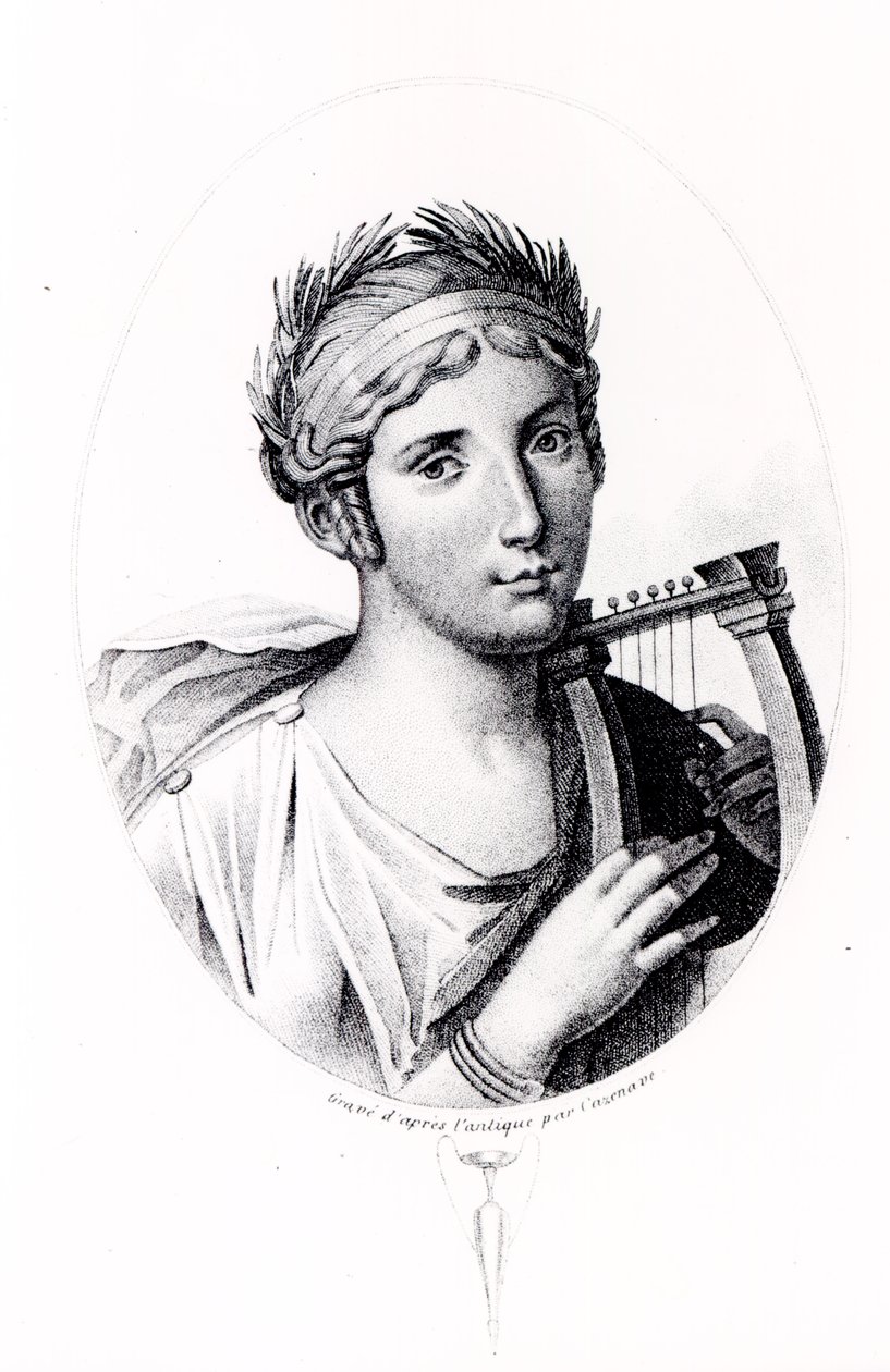 Portrét Sapfó od J.F. Cazenave