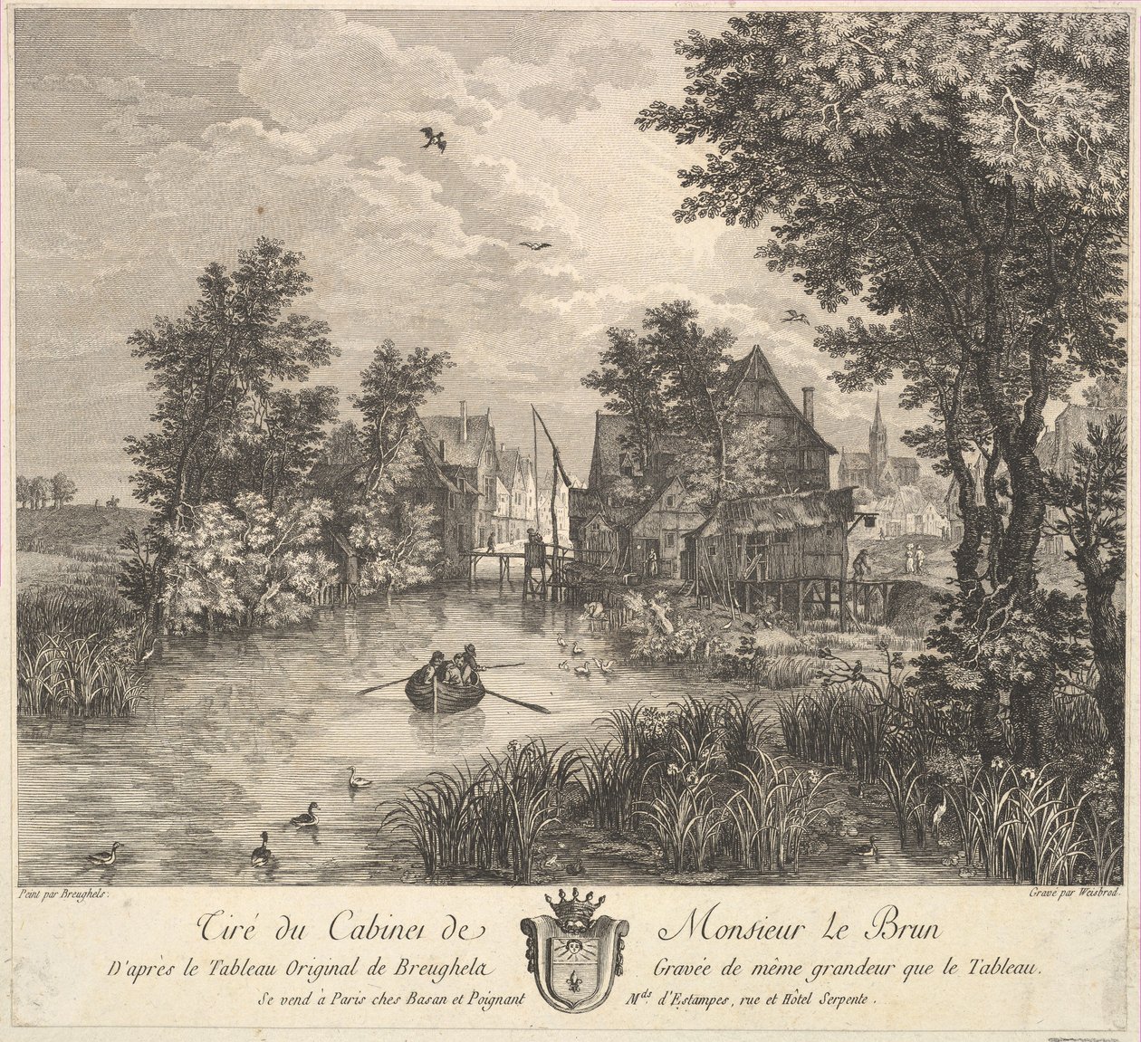 Říční krajina podle obrazu v kabinetu pana Poullaina, 1780. od JF Borgnet