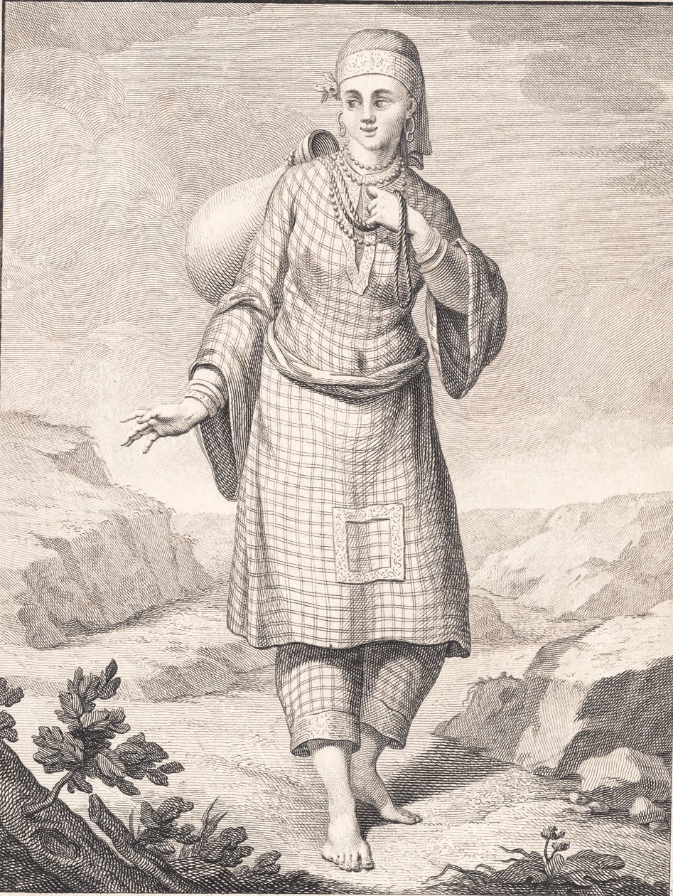 Arabská žena nabírá vodu od J.F. Clemens